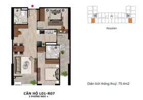 Căn hộ chung cư Eden Garden 76m2, mặt đường Lê Lợi, Thái Bình chỉ 2,306 tỷ