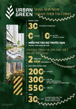 Urban Green giỏ hàng CĐT T12/2024, CK giảm tới 14%, tặng 200 - 550tr, tặng PQL 2 năm, 30% nhận nhà