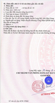 Cần bán đất lúa tại xã Lương Nghĩa, huyện Long Mỹ, tỉnh Hậu Giang