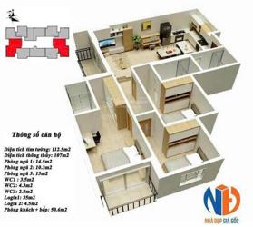 Mipec City View - Bán CH 105m2 3PN 3WC Full Nội Thất - Chỉ việc xách valy về ở . LH : 0838 551 368