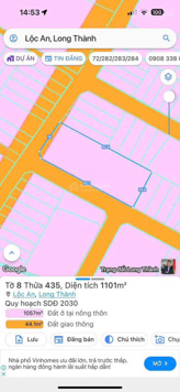 Kẹt tiền bán nhanh lô đất full thổ cư 2 mặt tiền nhựa ngay TĐC Lộc An, phù hợp mua để tách sổ nhỏ