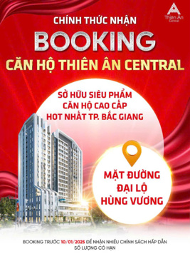 Chính thức nhận booking dự án Thiên Ân Central - Thành Phố Bắc Giang!