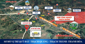 Đất ngay KCN Thạch Quảng chỉ 1xx /1 lô 125m2 full thổ cư sẵn sổ từng lô