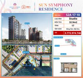 Căn Studio view sông Hàn tầng 17 tòa S2 thuộc tổ hợp Sun Symphony Đà Nẵng, CĐT Sun Group