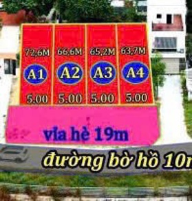 Mặt hồ Bắc Đầm Vạc - 129m2 full thổ cư - mặt tiền 10m vỉa hè 19m thuộc khu vực trung tâm sạch sẽ