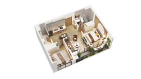 Giá gốc chủ đầu tư căn 2PN tầng 9 cực đẹp 2,3 tỷ - Đầy đủ nội thất cao cấp