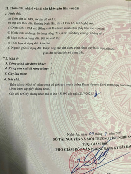 Đường TL 535 Vinh - Cửa Hội đất phường Nghi Hải - Cửa Hội lô góc 2 mặt tiền siêu đẹp