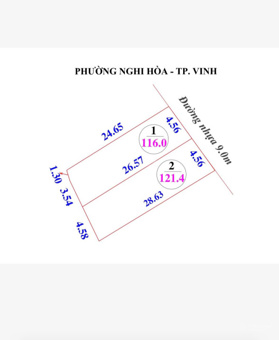 1tỷ5xxtr - có đất Nghi Hoà đường nhựa 12m. Hướng Đông Bắc lối 2 đường ngang số 21 QH 36m