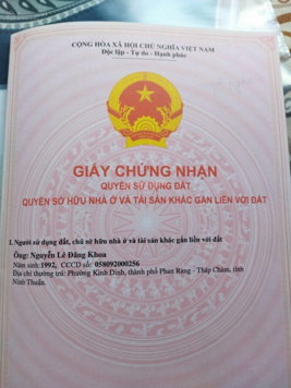 Cần bán đất tặng kèm nhà cấp 4 trung tâm Khánh Nhơn