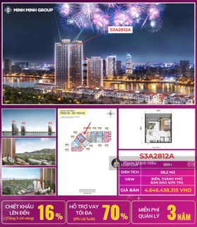 Qũy căn S3 Sun Symphony đẹp nhất chưa tăng giá, 50m, 88m2 giá chỉ từ 47tr - 60tr/m2 đầu tư tốt