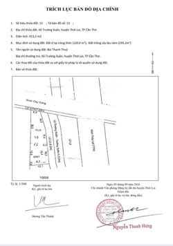 Bán đất mặt tiền lộ nhựa tọa lạc tại chợ Trường Xuân, huyện Thới Lai, TP Cần Thơ