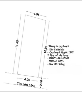 Siêu hiếm - Thoại Ngọc Hầu - DT 45m2 (4x11.5m) - 2 tầng - 3PN - sổ vuông - không quy hoạch