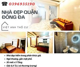 Bán nhà Phố Hào Nam_Sát đường lớn_ Nhà đẹp ở ngay không cần sửa_29mx5T_ Giá: 6.5 tỷ_Lh: 0396935190.