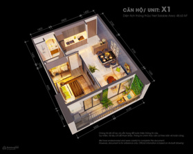 Căn 1 phòng ngủ 48m2 giá chỉ 2.110 tỷ