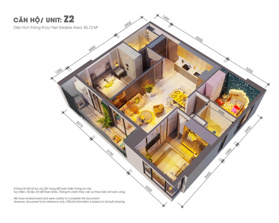 Căn 3 phòng ngủ view công viên cực đẹp giá chỉ 3.389 tỉ (dự kiến tháng 11/2024 bàn giao)