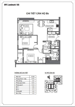 Cập nhật quỹ căn hộ 2 ngủ và 3 ngủ chuyển nhượng giá tốt nhất tại HPC Landmark - giá chuẩn ko chênh
