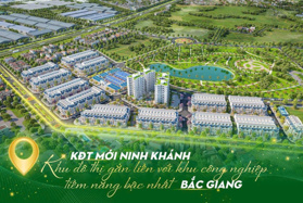 Khu đô thị gắn liền với KCN tiềm năng bậc nhất Bắc Giang cách Tp Bắc Ninh 5Km, cách Hà Nội chỉ 20Km
