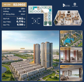 PKD Cenland- Masterise Grand Avenue Cổ Loa, Đông Anh - Quỹ hàng độc quyền 2 ngủ + chỉ nhỉnh 6 tỷ