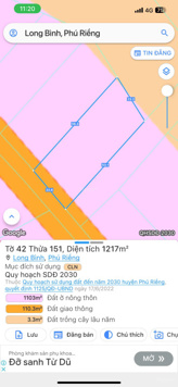 Cần tiền Bán đất siêu hời tại Long Bình, Phú Riềng, Bình Phước chỉ với 400 triệu, 1217m2.