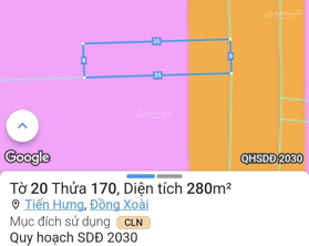 Bán đất Tiến Hưng Đồng Xoài 2tỷ350tr 835m2 có 100m2