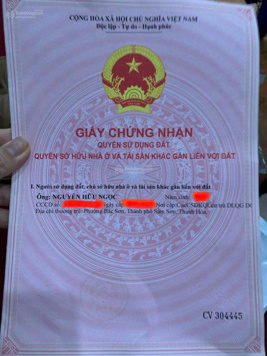 Chính chủ bán nhanh lô đất tại Tp Sầm Sơn, Thanh Hoá