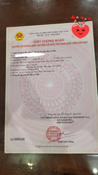 Bán đất tại 20 An Viễn, Trảng Bom, Đồng Nai, giá tốt 1,05 tỷ VND, 110m2