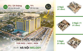 Độc quyền! Quỹ căn 2 - 3 ngủ giá cực tốt ký trực tiếp CĐT Hà Nội Melody chỉ 53tr/m2 view hồ đẹp