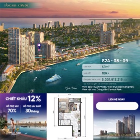 Căn view sông: S2A0809 Sun Symphony Residence Đà Nẵng   Toà nhà S2A, Tầng 08, căn số 9.