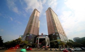 Cho thuê CHCC tại toà Handcorp Plaza 97m2, 2 ngủ, 2vs, đủ đồ Giá: 14tr/t, đóng 3 cọc 1