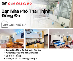 Bán nhà phố Thái Thịnh_Dân Xây Ở_Ngõ Ô Tô Tránh_30mx4T_Giá: 6.45 Tỷ_Lh: 0396935190.