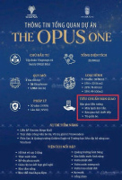 Mua nhà xịn Nhận xe sang chỉ có tại The Opus One , căn 2pn giá từ 5.7 tỷ.ck 10% và 1 xe VF3. TT 10%