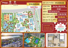 Origami - 2PN2WC 68m2 view không chắn, giá all in nhận nhà không phát sinh 3tỷ045 (ck 25%)