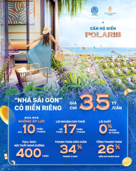 Căn Hộ Biển The Maris Vũng Tàu, 3,3 tỷ/căn Full Nội Thất, Ck 12%, TT 26% nhận nhà - 34% trong 3 năm