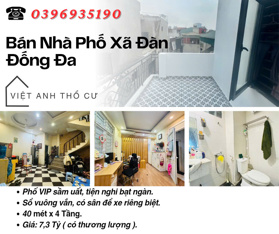 Bán nhà phố Xã Đàn_Full Nội Thất_Sổ Vuông Vắn_40mx4T_Giá: 7.3 Tỷ_Lh: 0396935190.