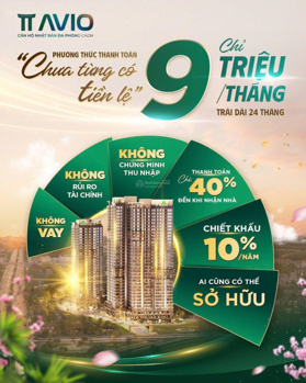 Bán căn hộ TT AVIO liền kề Vincom dĩ an giá chỉ 34tr/m2 TT nhẹ nhàng 9tr/tháng đến khi nhận nhà.