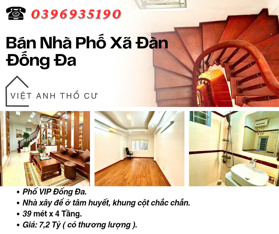 Bán nhà phố Xã Đàn_Nhà Dân Xây_Sổ Đỏ Chính Chủ_39mx4T_Giá: 7.2 Tỷ_Lh: 0396935190.