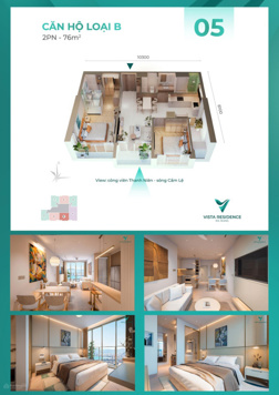 Hàng hiếm view Sông Hàn, biển Mỹ Khê tại Vista Residence Da Nang, giá thỏa thuận, 76m2, 2PN, 2WC
