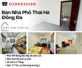 Bán nhà Phố Thái Hà, Nhà Mới Đẹp, 50 mét ra phố, 36mx5T, Giá: 7.7 Tỷ, Lh: 0396935190.