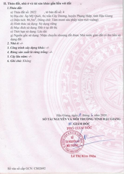 Bán đất nền góc 86,5 m2, TT. Cây Dương, H. Phụng Hiệp, Hậu Giang