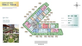 ĐỘC QUYỀN CĂN HỘ 2 PHÒNG NGỦ CÓ SÂN VƯỜN SUN SYMPHONY (S1.03.12B)  - Diện tích 102m2