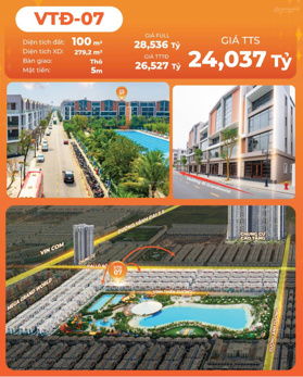 BÁN CĂN PB-62- SHOPHOUSE 2 MẶT TIỀN ĐỐI DIỆN CÔNG VIÊN NƯỚC LH: 0904 080 868