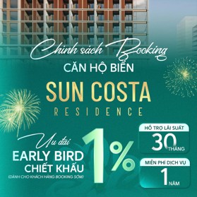 BOOKING CĂN HỘ SUN COSTA RESIDENCE - NHẬN CHÍNH SÁCH HẤP DẪN NGAY TỪ HÔM NAY
