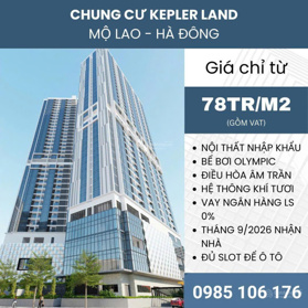 Bán căn hộ 2PN, 2WC, 82m2 tại tháp C tòa Kepler Land, Mỗ Lao tầng đẹp chỉ 6, x tỉ LH 0985 106 176