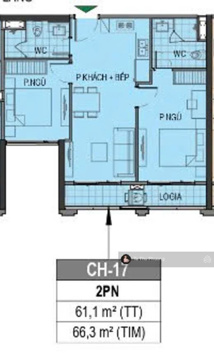 DUY NHẤT CĂN HỘ 2PN 2VS 61M TÒA PR3 VIEW HỒ SAN HÔ ĐẸP NHẤT - GÍA CĐT. LH 0928 508 689