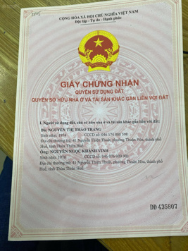 Bán nhà riêng giá siêu hời tại 41 Nguyễn Thiện Thuật, Thuận Hòa, Huế, 50 triệu / m2, 156m2