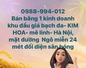 Chỉ 1 lô duy nhất SIÊU PHẨM KINH DOANH mặt đường 24 mét đấu giá Bạch Đa Kim Hoa, Mê Linh,