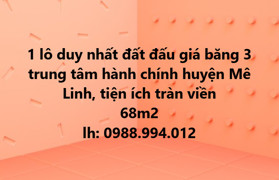 🛑 CHỈ 1 LÔ DUY NHẤT – ĐẤT ĐẤU GIÁ TRUNG HUYỆN  MÊ LINH – HÀ NỘI!
