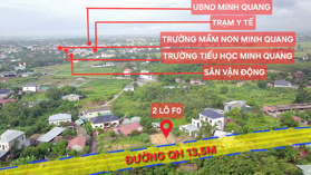 BÁN gấp lô đất rẻ nhất xã Minh Quang, Tam Đảo 115m MT 6,2m đường 13m giá 550tr SỔ ĐỎ CC
