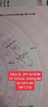 Đất siêu hiếm gần QL391 – đối diện KCN Pusan, giá chỉ 1.3 tỷ!