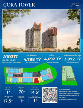 CĂN SÂN VƯỜN 2PN – CORA TOWER ĐÀ NẴNG Giá tốt nhất thị trường hiện tại 🔥